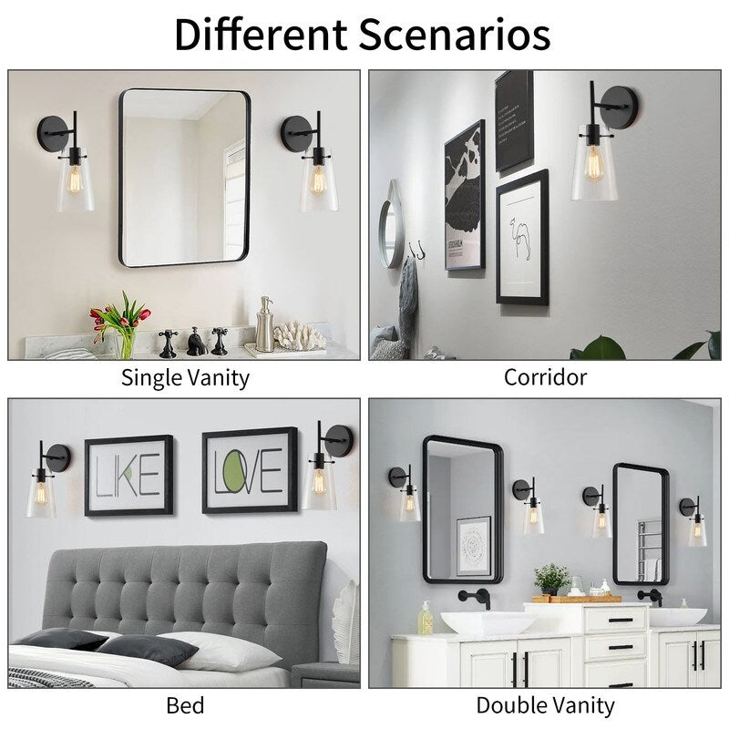 Applique murale moderne à bras KAWOTI de 5 po de largeur et 1 ampoule