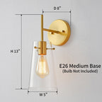 Applique murale moderne à bras KAWOTI de 5 po de largeur et 1 ampoule