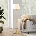 Lampadaire KAWOTI 60,5'' à 2 lumières avec abat-jour en tissu Empire