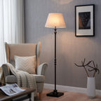 Lampadaire KAWOTI 60,5'' à 2 lumières avec abat-jour en tissu Empire