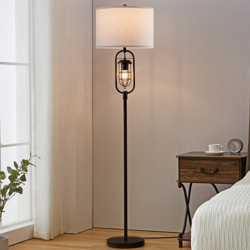 Lampadaire standard KAWOTI en bronze de 62,5 pouces avec veilleuse