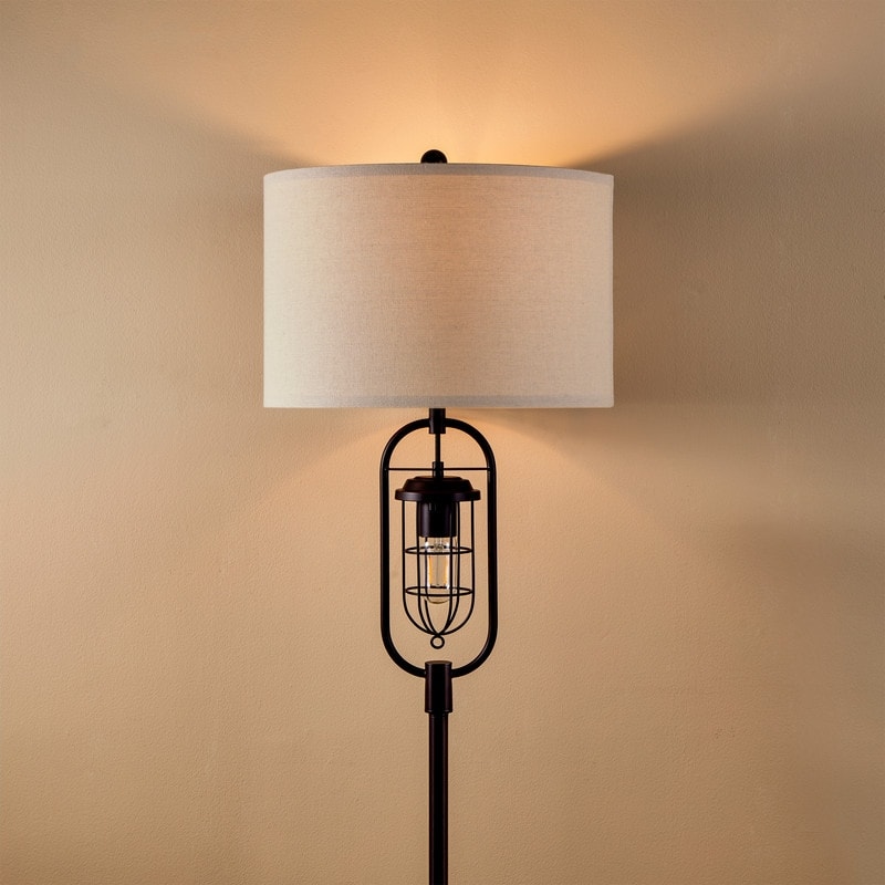 Lampadaire standard KAWOTI en bronze de 62,5 pouces avec veilleuse