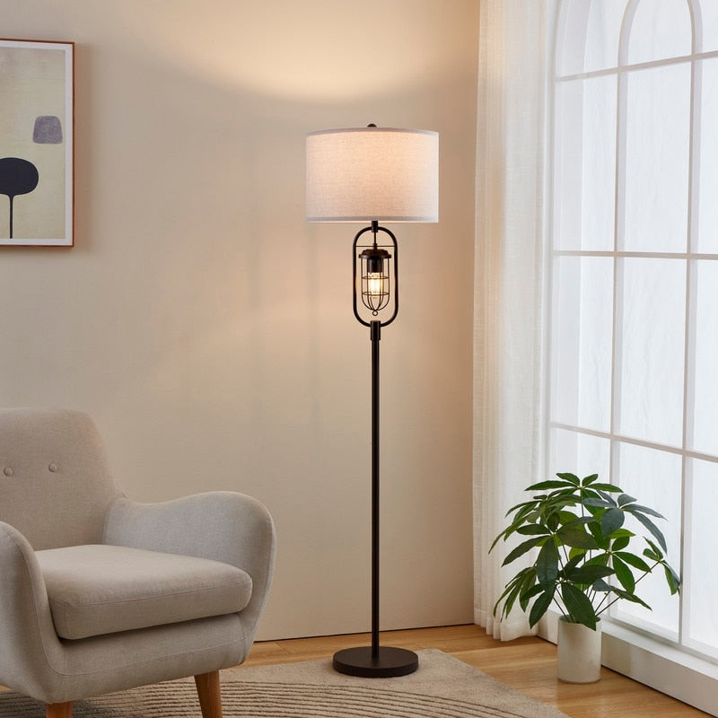 Lampadaire standard KAWOTI en bronze de 62,5 pouces avec veilleuse