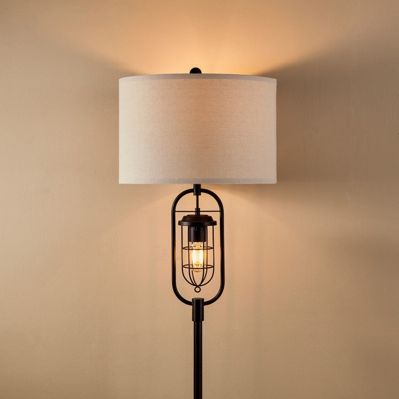 Lampadaire standard KAWOTI en bronze de 62,5 pouces avec veilleuse
