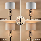Lampadaire standard KAWOTI en bronze de 62,5 pouces avec veilleuse