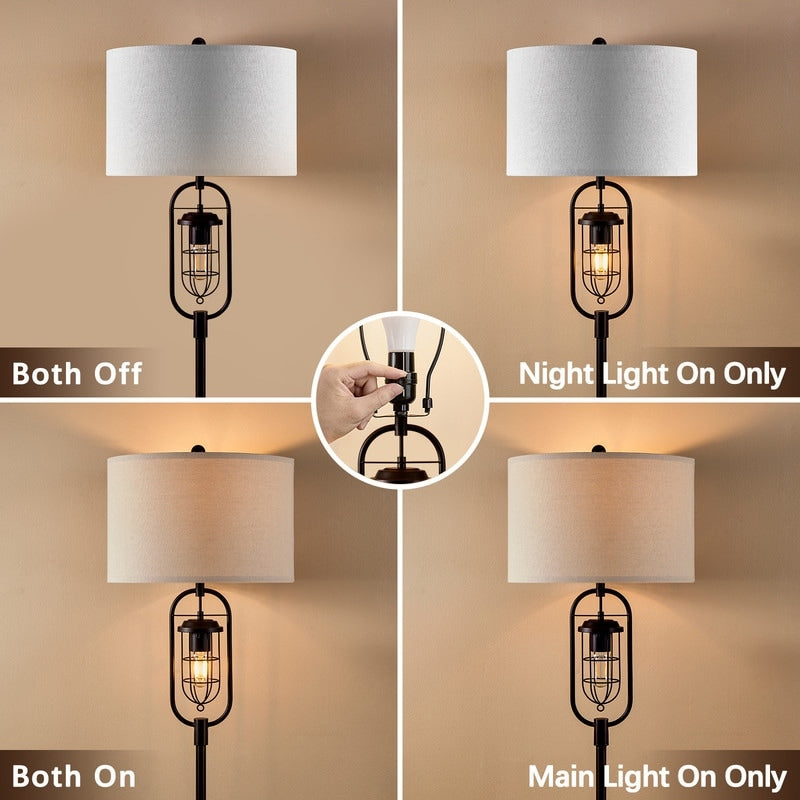 Lampadaire standard KAWOTI en bronze de 62,5 pouces avec veilleuse