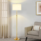 Lampadaire réglable standard KAWOTI 63,5 avec abat-jour en tissu et lin