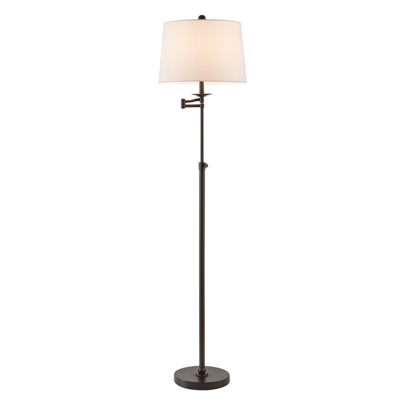 Lampadaire KAWOTI à bras pivotant réglable en hauteur de 64,5 pouces avec abat-jour