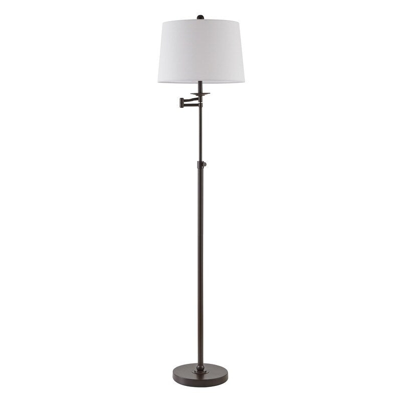 Lampadaire KAWOTI à bras pivotant réglable en hauteur de 64,5 pouces avec abat-jour