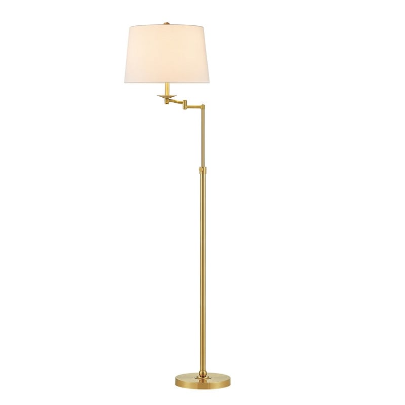 Lampadaire KAWOTI à bras pivotant réglable en hauteur de 64,5 pouces avec abat-jour