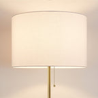 Lampadaire standard moderne réglable KAWOTI de 65 pouces avec abat-jour tambour blanc