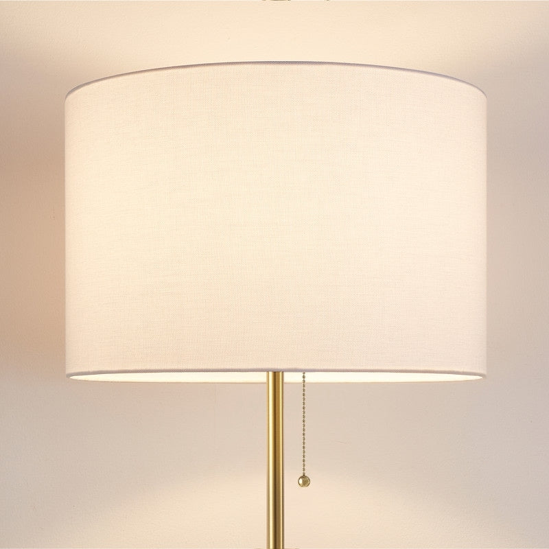 Lampadaire standard moderne réglable KAWOTI de 65 pouces avec abat-jour tambour blanc