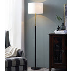 Lampadaire standard moderne réglable KAWOTI de 65 pouces avec abat-jour tambour blanc