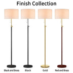 Lampadaire standard moderne réglable KAWOTI de 65 pouces avec abat-jour tambour blanc