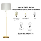 Lampadaire standard moderne réglable KAWOTI de 65 pouces avec abat-jour tambour blanc
