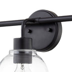 Applique de salle de bain à intensité variable KAWOTI avec abat-jour en verre transparent