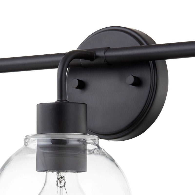 Applique de salle de bain à intensité variable KAWOTI avec abat-jour en verre transparent