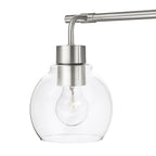Applique de salle de bain à intensité variable KAWOTI avec abat-jour en verre transparent