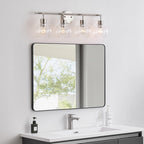 Applique de salle de bain à intensité variable KAWOTI avec abat-jour en verre transparent