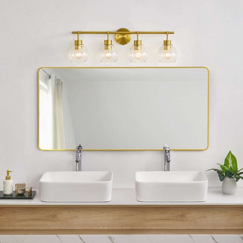 Applique de salle de bain à intensité variable KAWOTI avec abat-jour en verre transparent