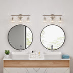Applique de salle de bain à intensité variable KAWOTI avec abat-jour en verre transparent