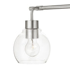 Applique de salle de bain à intensité variable KAWOTI avec abat-jour en verre transparent