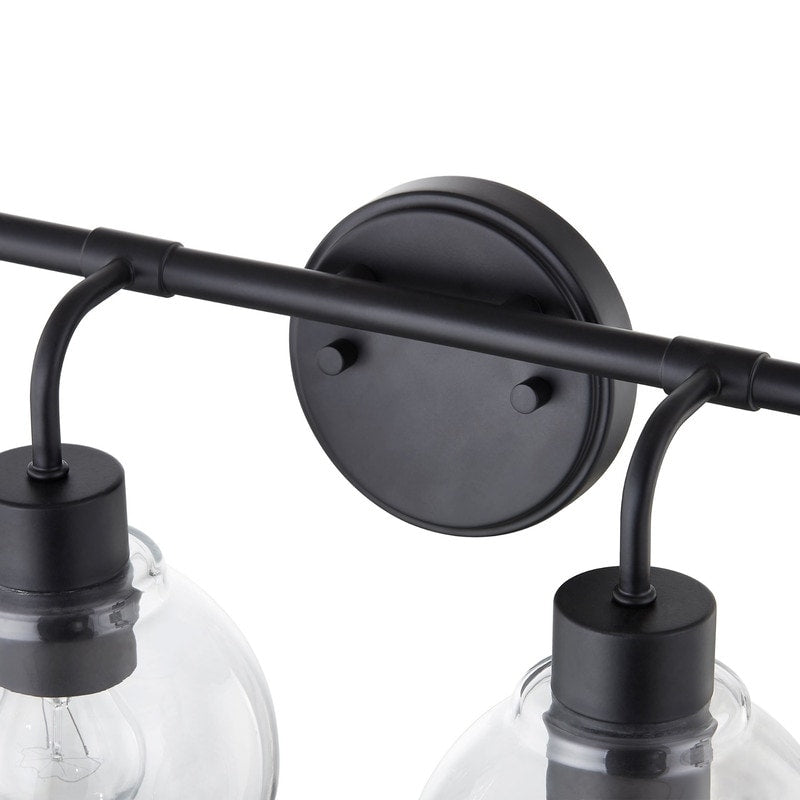 Applique de salle de bain à intensité variable KAWOTI avec abat-jour en verre transparent