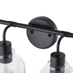 Applique de salle de bain à intensité variable KAWOTI avec abat-jour en verre transparent