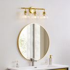 Applique de salle de bain à intensité variable KAWOTI avec abat-jour en verre transparent