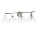 Applique de salle de bain à intensité variable KAWOTI avec abat-jour en verre transparent