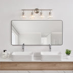 Applique de salle de bain à intensité variable KAWOTI avec abat-jour en verre transparent