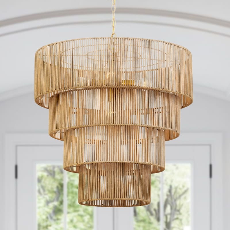 Suspension bohème KAWOTI largeur 26, 5 lumières et 4 niveaux