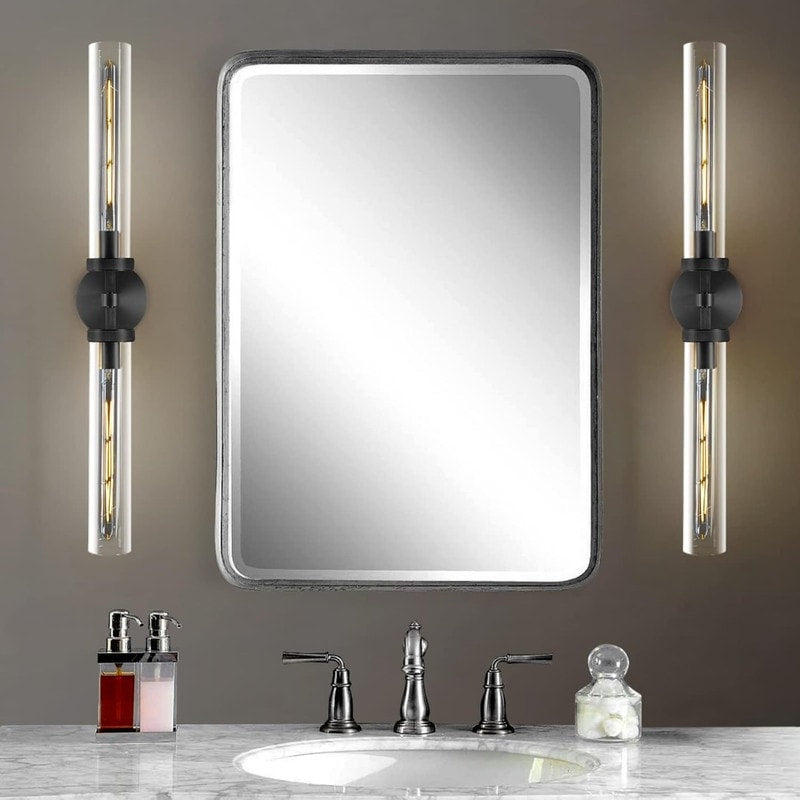 Appliques murales modernes en verre KAYLA, luminaires muraux d'intérieur, éclairage de vanité avec abat-jour en verre (lot de 2)