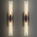 Appliques murales modernes en verre KAYLA, luminaires muraux d'intérieur, éclairage de vanité avec abat-jour en verre (lot de 2)