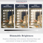 Miroir de maquillage Hollywood Keonjinn à LED avec 15/18 lumières LED