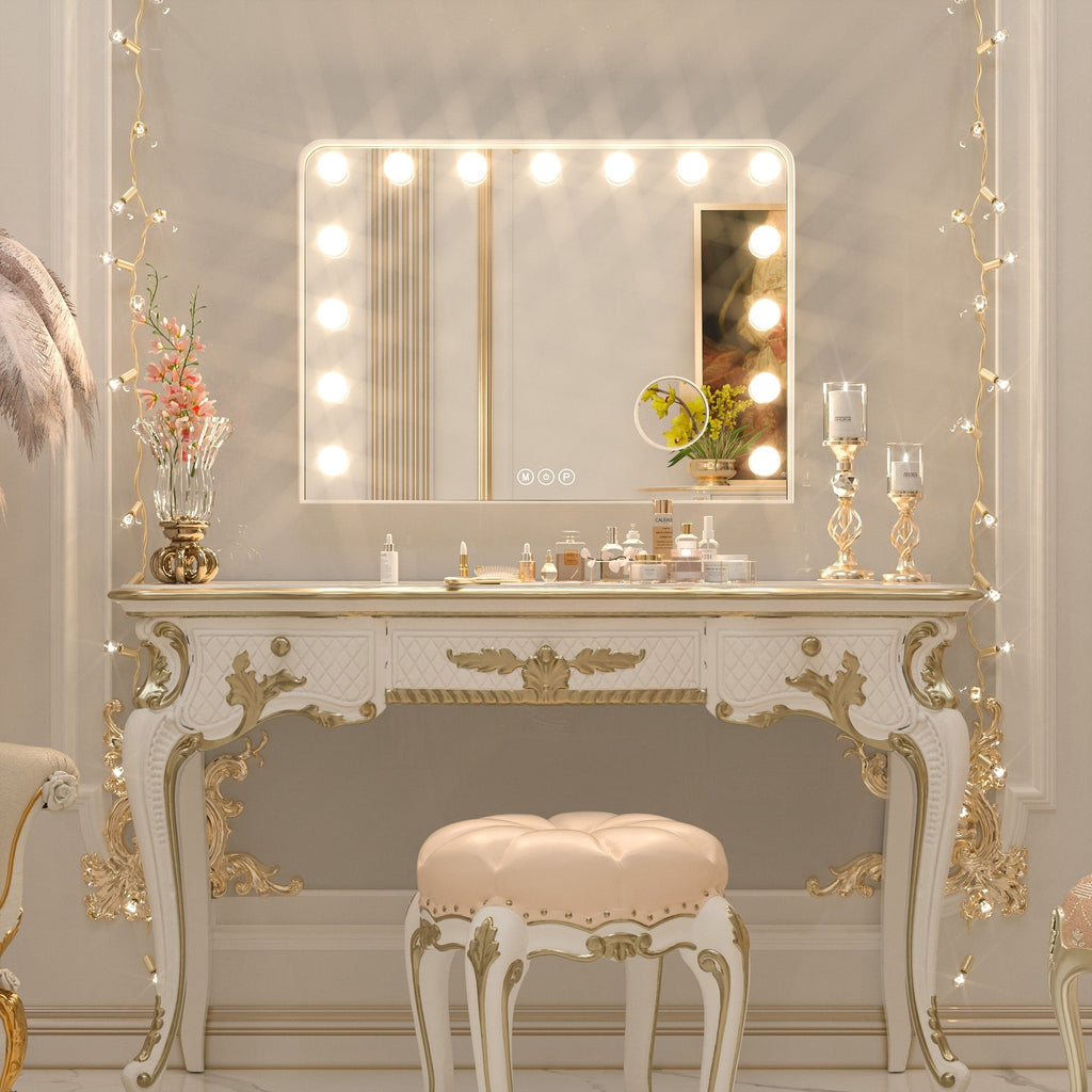 Miroir de maquillage Hollywood Keonjinn à LED avec 15/18 lumières LED