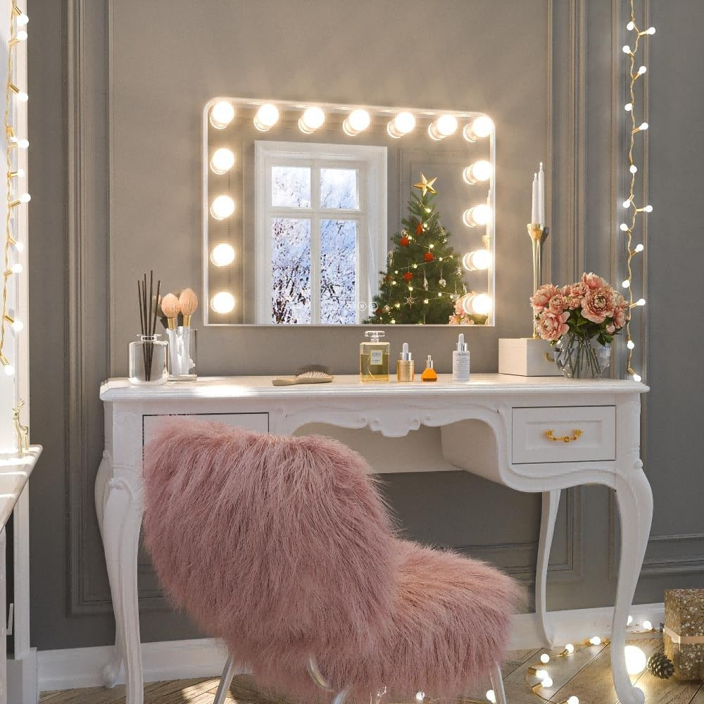 Miroir de maquillage Hollywood Keonjinn à LED avec 15/18 lumières LED