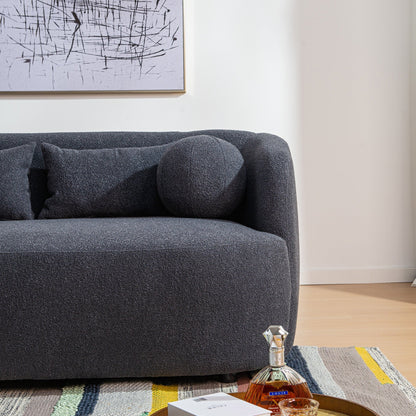 Causeuse 2 places rembourrée KINWELL Boucle avec coussins