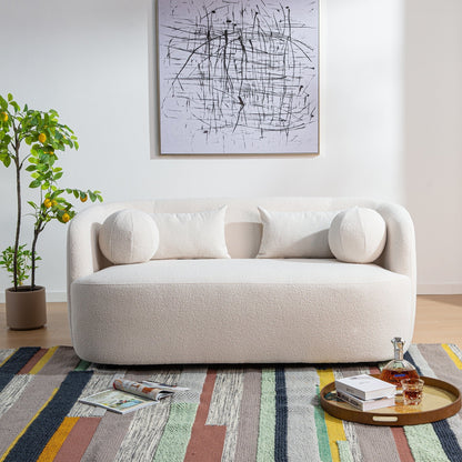 Causeuse 2 places rembourrée KINWELL Boucle avec coussins