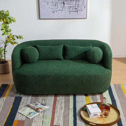 Causeuse 2 places rembourrée KINWELL Boucle avec coussins