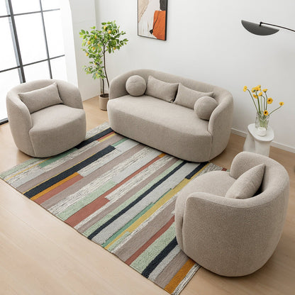 Causeuse 2 places rembourrée KINWELL Boucle avec coussins