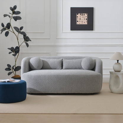 Causeuse 2 places rembourrée KINWELL Boucle avec coussins