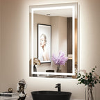 Miroir de salle de bain LED antibuée ultra-lumineux KIOTEE avec rétroéclairage et éclairage frontal Garantie 3 ans