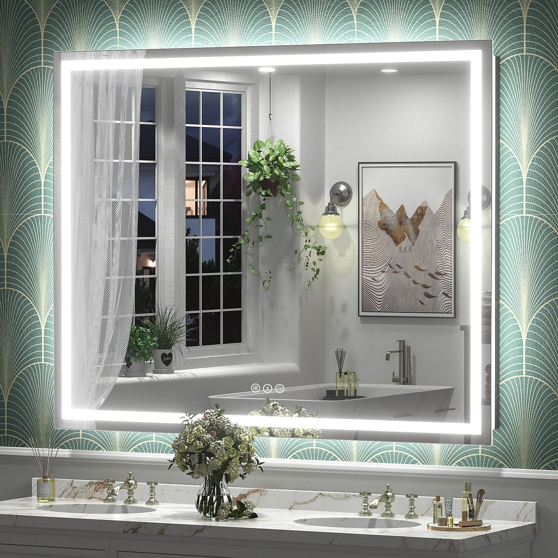 Miroir de salle de bain LED antibuée ultra-lumineux KIOTEE avec rétroéclairage et éclairage frontal Garantie 3 ans