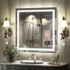 Miroir de salle de bain LED antibuée ultra-lumineux KIOTEE avec rétroéclairage et éclairage frontal Garantie 3 ans