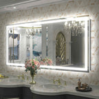 Miroir de salle de bain LED antibuée ultra-lumineux KIOTEE avec rétroéclairage et éclairage frontal Garantie 3 ans