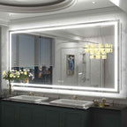 Miroir de salle de bain LED antibuée ultra-lumineux KIOTEE avec rétroéclairage et éclairage frontal Garantie 3 ans