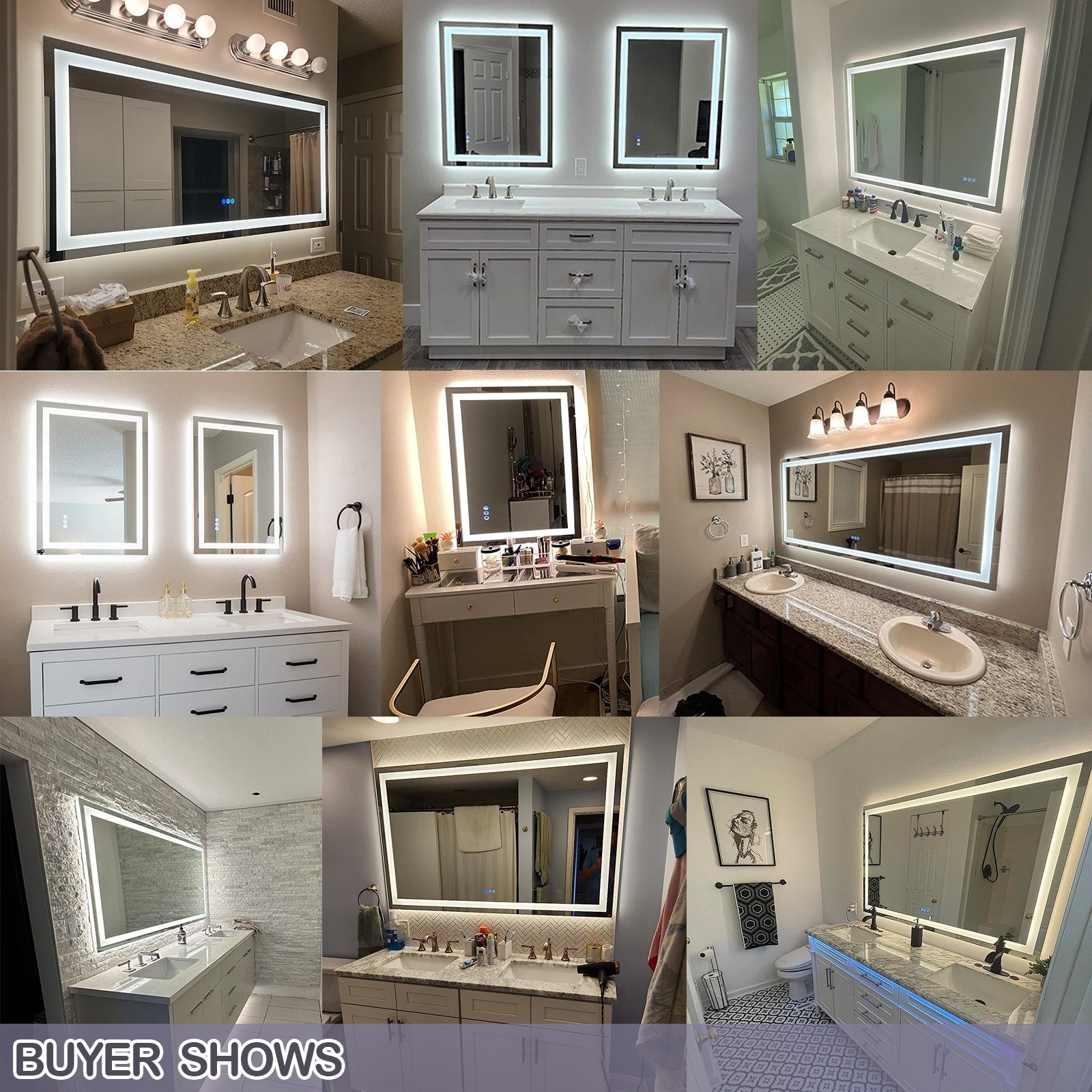 Miroir de salle de bain LED antibuée ultra-lumineux KIOTEE avec rétroéclairage et éclairage frontal Garantie 3 ans