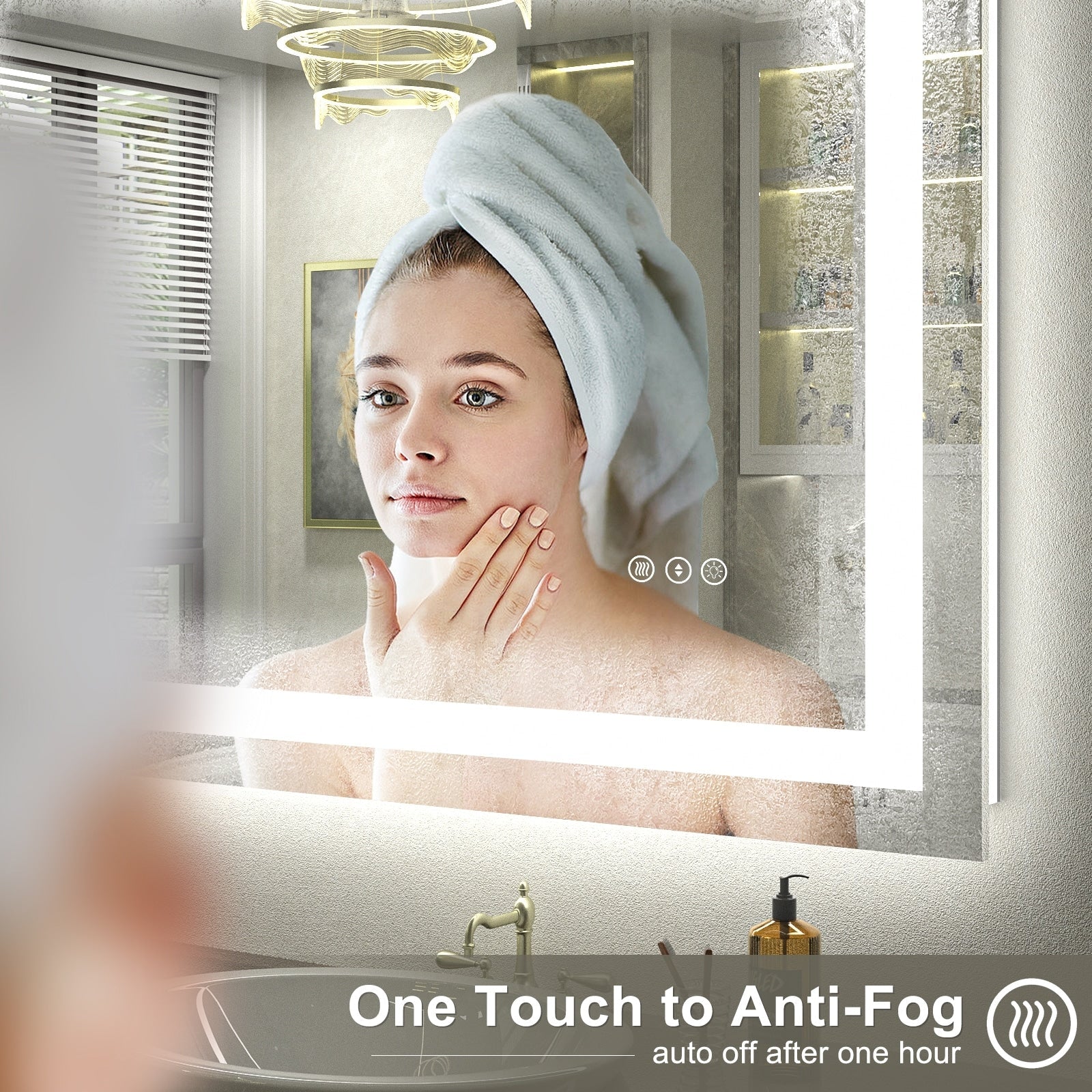 Miroir de salle de bain LED antibuée ultra-lumineux KIOTEE avec rétroéclairage et éclairage frontal Garantie 3 ans
