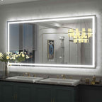 Miroir de salle de bain LED antibuée ultra-lumineux KIOTEE avec rétroéclairage et éclairage frontal Garantie 3 ans